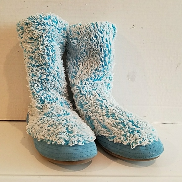 WOMEN'S ACORN BLUE BOOTIE SLIPPERS (sz 6.5 - 7.5) - Picture 1 of 4